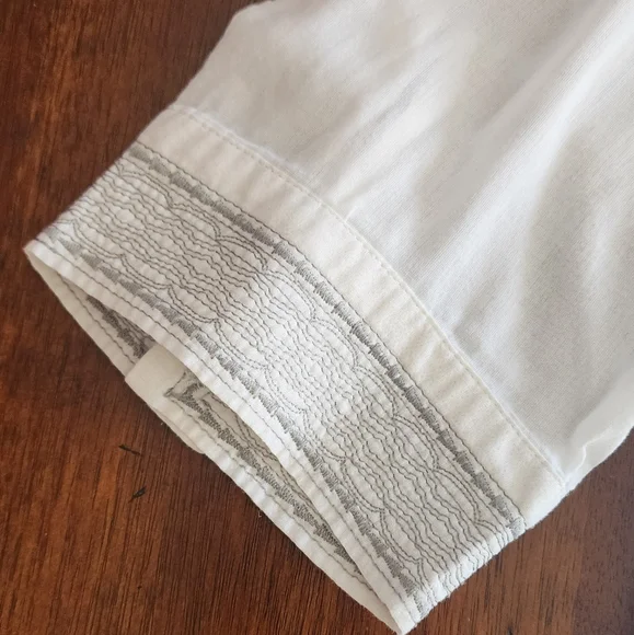 Comptoir Des Cotonniers White Embroidered Cotton Button-Up Top - Picture 4 of 5